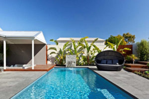 Compass fibreglass pools - Bi-luminite pool colour Sapphire