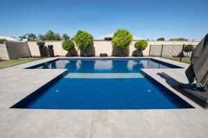Compass Pools Australia Fibreglass pol with a beach attached