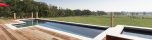 Fastlane lap pool with a spa